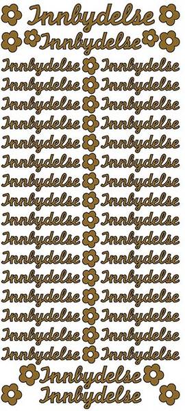 Klistremerker - 0158 - Outline stickers - Innbydelse små - Gull