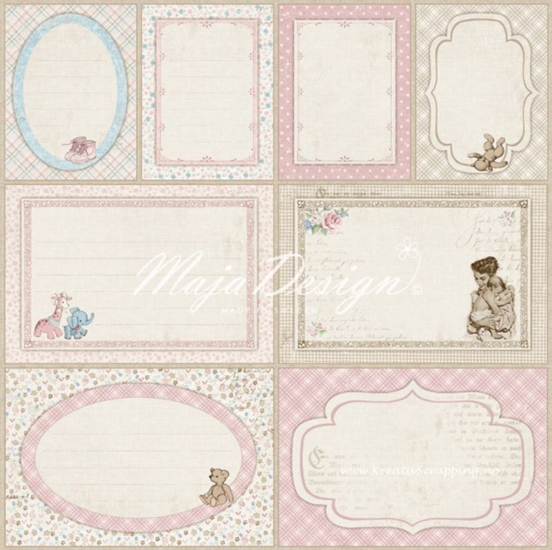 Maja Design - 753 - Vintage Baby - Journaling cards - Pink