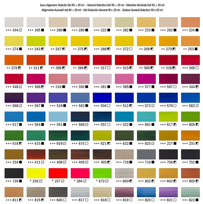 Hovedbilde Amsterdam - Acrylic Standard - 20ml - Sett 90 ass farger