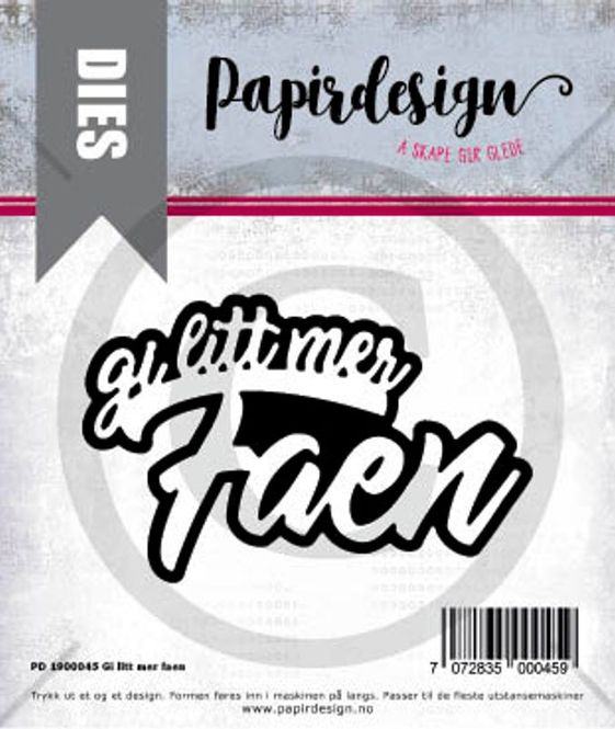 Hovedbilde Papirdesign Dies PD1900045 - Gi mer faen