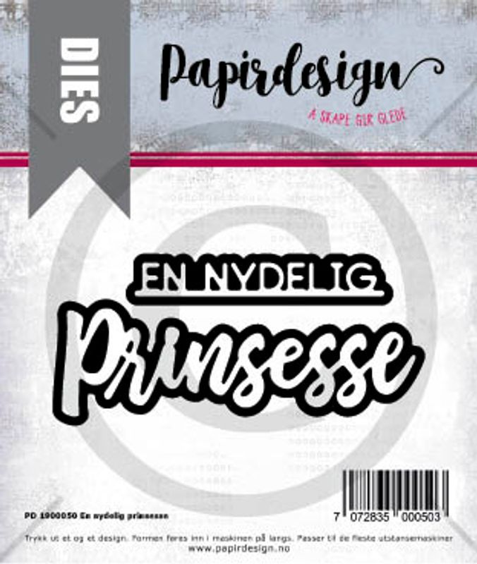 Papirdesign Dies PD1900050 - En nydelig Prinsesse/prins