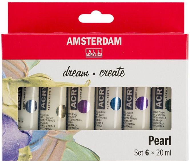 Hovedbilde Amsterdam - Acrylic Standard - 20ml - Sett  6 ass Pearl