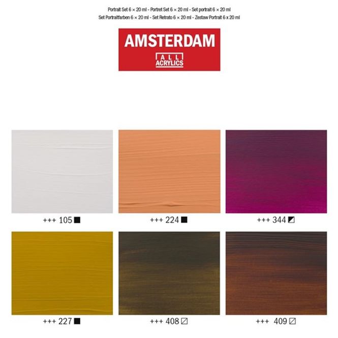Hovedbilde Amsterdam - Acrylic Standard - 20ml - Sett  6 ass Portrett