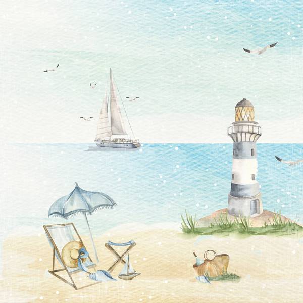 Reprint - 12x12 - RP0454 - Seaside - On the Beach