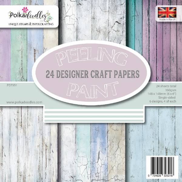 Polkadoodles - 6x6 Paper Pack - Peeling Paint - Distressed Wood