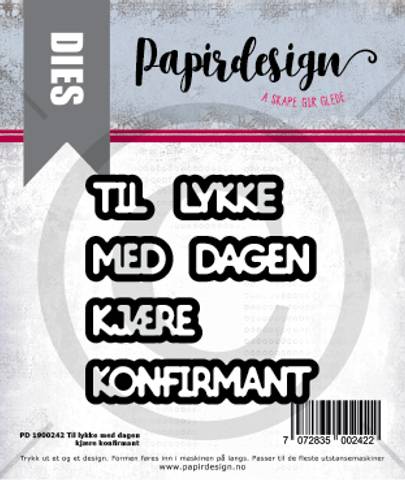 Hovedbilde Papirdesign Dies PD1900242- Til lykke med dagen kjære konfirmant