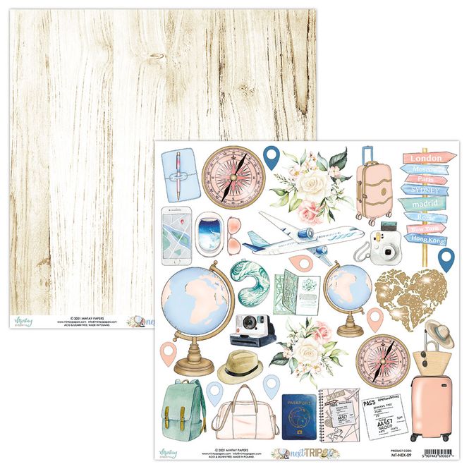 Hovedbilde Mintay - NEX - 12x12 - Next Trip - 09 Die Cut Sheet