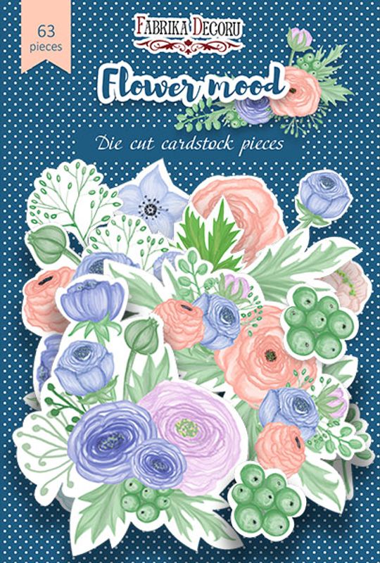 Fabrika Decoru - Die Cuts - 04031 - Flower mood - 63 pcs 