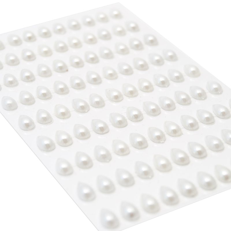 Kort & Godt - Stickers - ST-119 - Perle dråpe - 6x10mm - Hvit