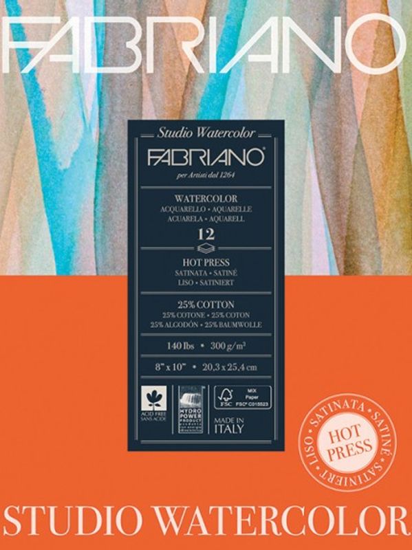 Fabriano - Watercolour - 300g HP - 229x305mm - 50 ark