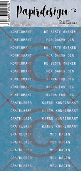 Papirdesign - Klistremerker - 01170 - Konfirmant, blå 1