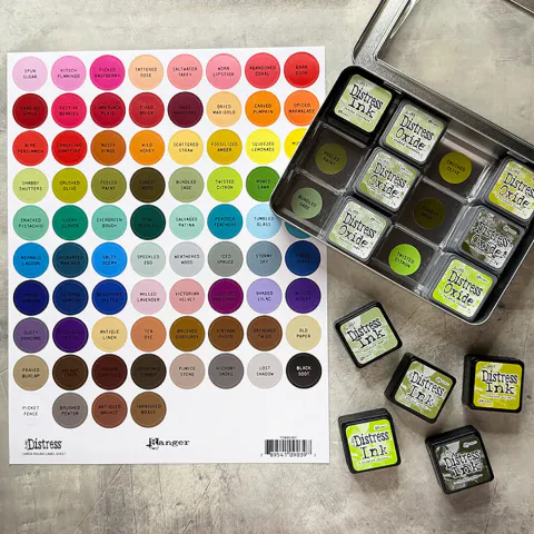 Hovedbilde  Tim Holtz -  Label Sheet for Distress - Large Round Labels - Black printing