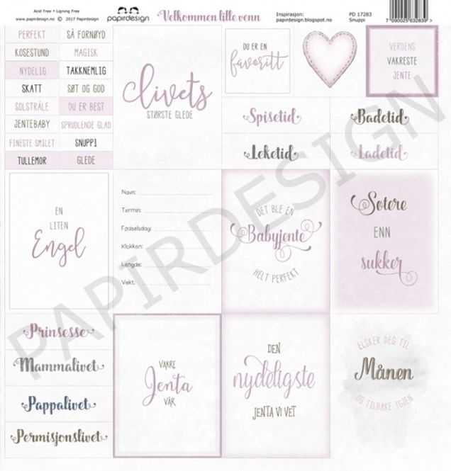 Hovedbilde Papirdesign - PD17283 - Velkommen lille venn - Snuppi