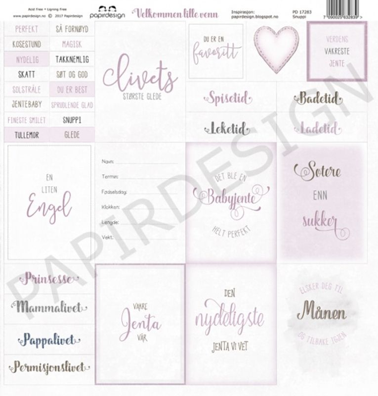 Papirdesign - PD17283 - Velkommen lille venn - Snuppi