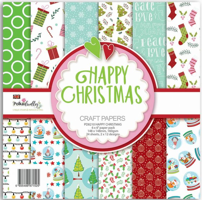 Hovedbilde Polkadoodles - 6x6 Paper Pack - Happy Christmas