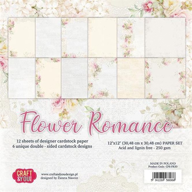 Hovedbilde Craft & You - FR30 - Flower Romance - 12x12 Paper Pad
