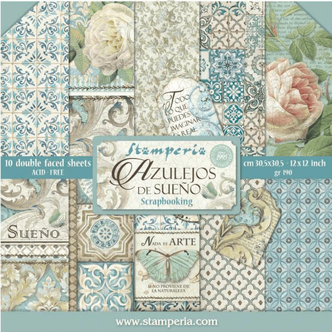 Hovedbilde Stamperia - 12x12 Paper Pack -  55 - Azulejos