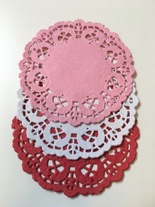 Hovedbilde Papirdesign - Kakeservietter - 10 cm - hvit, rosa, rød - 30 stk