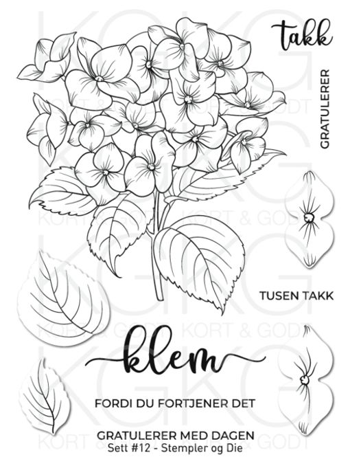 Hovedbilde Kort & Godt - Stempel og Die - Sett #12 - Hortensia