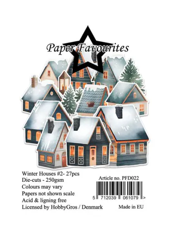Hovedbilde Paper Favourites - Ephemera Die-Cuts - PFD022 - Winter Houses #2 - 27 pcs