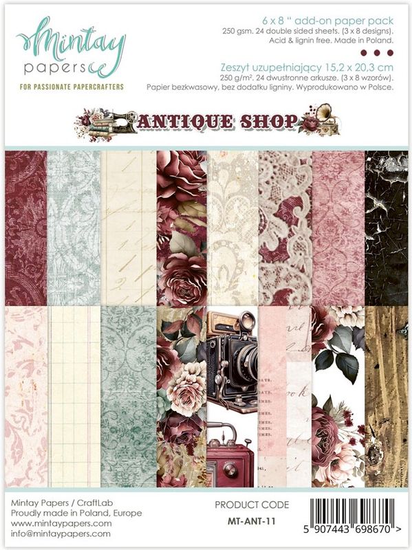 Mintay - ANT - 6x8 Add on Paper Pack - Antique Shop