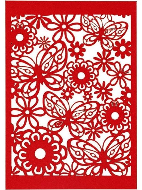 Hovedbilde Happy Moments - Cardboard Lace - 10,5 x 15 cm - Rød