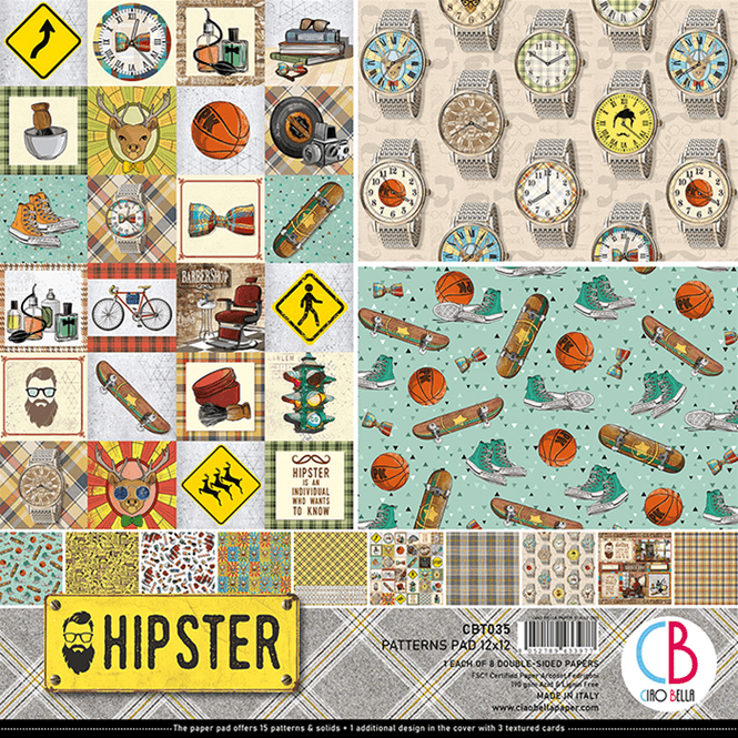 Hovedbilde Ciao Bella - 035 - 12x12 Patterns Pad - Hipster - 8pk