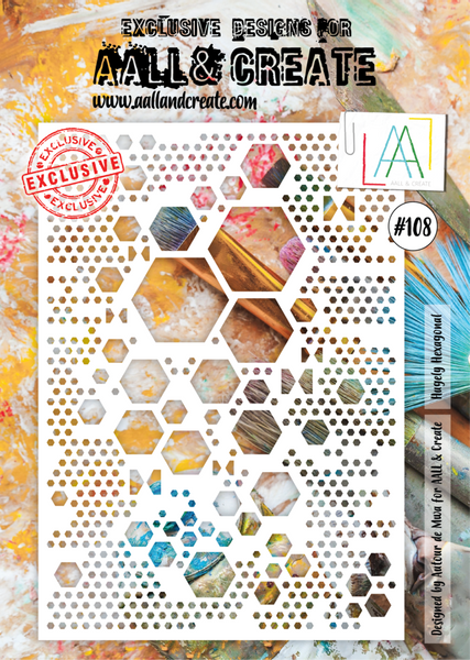 AALL & Create - #108 - A4 Stencil - Hugely Hexagonal