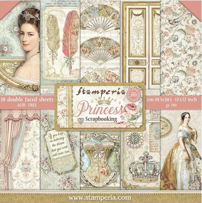 Hovedbilde Stamperia - 12x12 Paper Pack -  75 - Princess