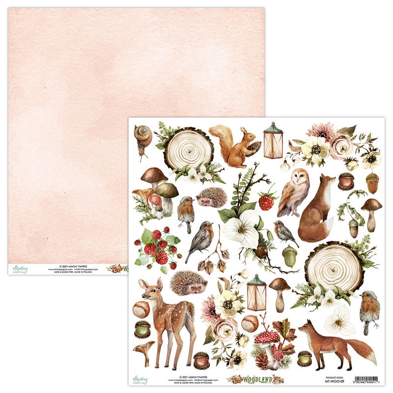 Mintay - WOO - 12x12 - Woodland - 09 Die Cut Sheet