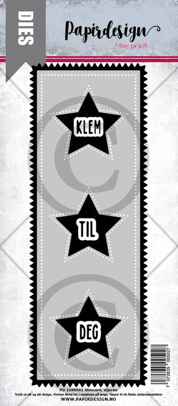Papirdesign Dies PD2100502 - Slimcard Stjerne (+ Klem + Til + Deg)
