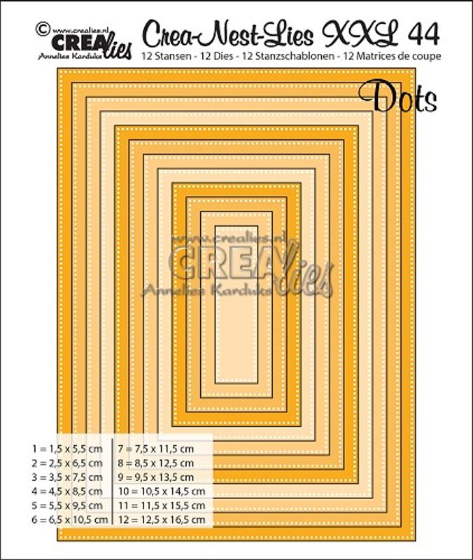 Crealies - Crea-Nest-Lies XXL  44 - Rectangles with dots