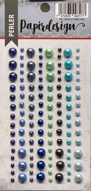 Hovedbilde Papirdesign - PD1900317 - Halvperler - Blå miks - 120 stk