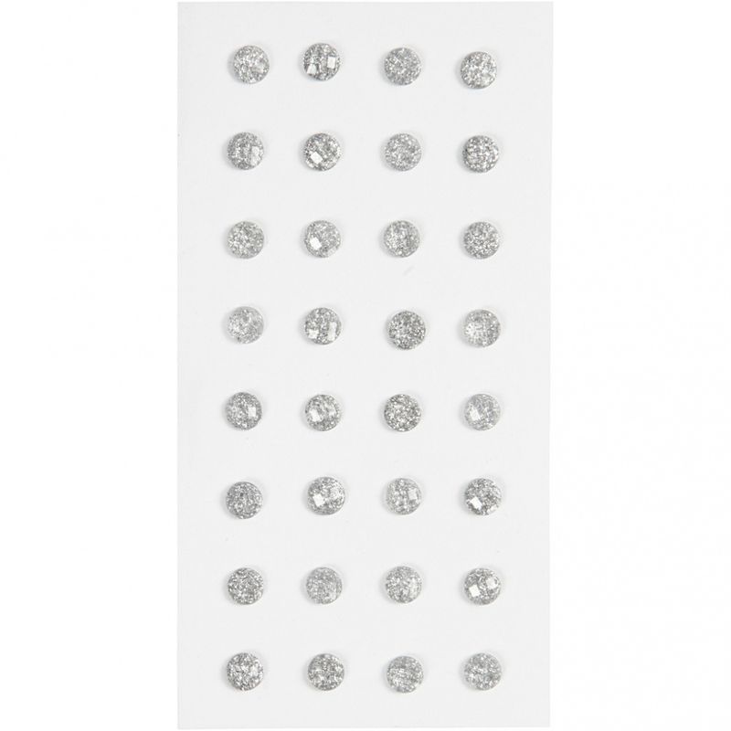 Creotime - Glitter Rhinsten - 8 mm - Sølv