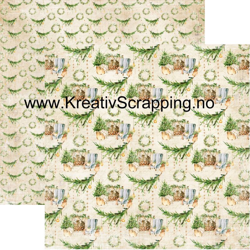 Reprint - 12x12 - RP0465 - Vintage Christmas - Fireplace