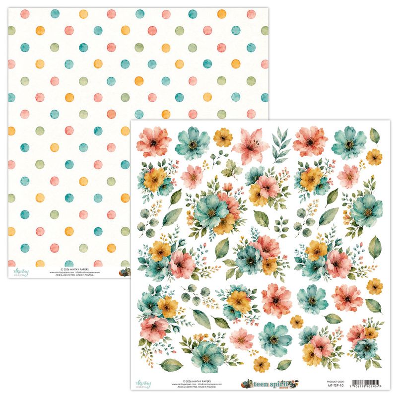 Mintay - TSP - 12x12 - Teen spirit - 10 - Die-Cut Sheet - Flora