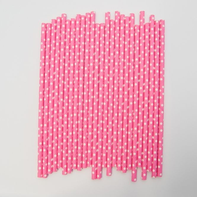Hovedbilde Kort & Godt - Sugerør - XG213 - rosa-hvit prikker 