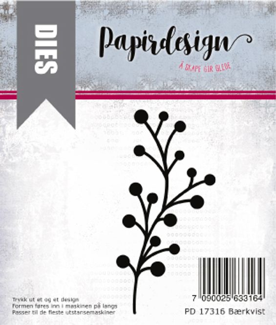 Hovedbilde Papirdesign Dies PD17316 - Bærkvist