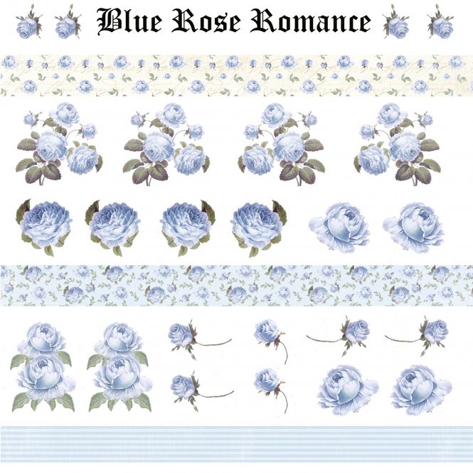 Hovedbilde Reprint - 12x12 - CRP044 - Blue Rose Romance Paper Pack