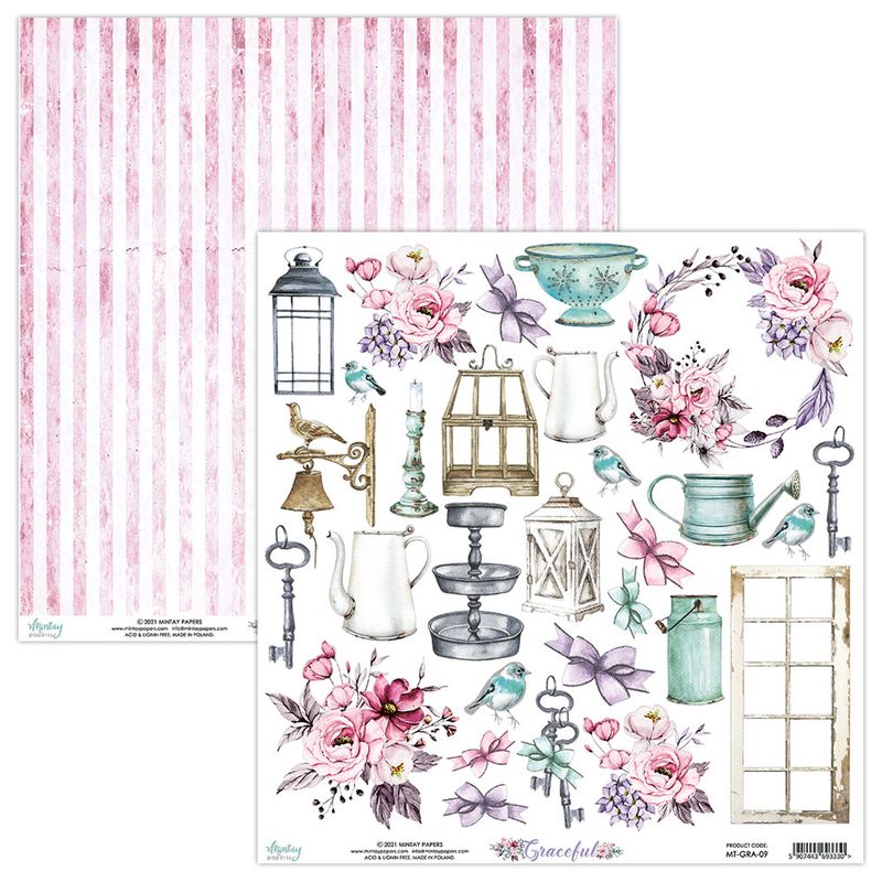 Mintay - GRA - 12x12 - Graceful - 09 Die Cut Sheet