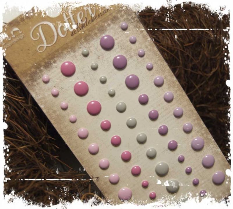 Papirdesign - PD867 - Dotter - Rosa, grå og lilla - 55 stk