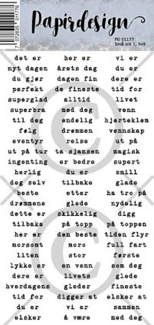 Hovedbilde Papirdesign - Klistremerker - 01177 - Små ord 1, hvit