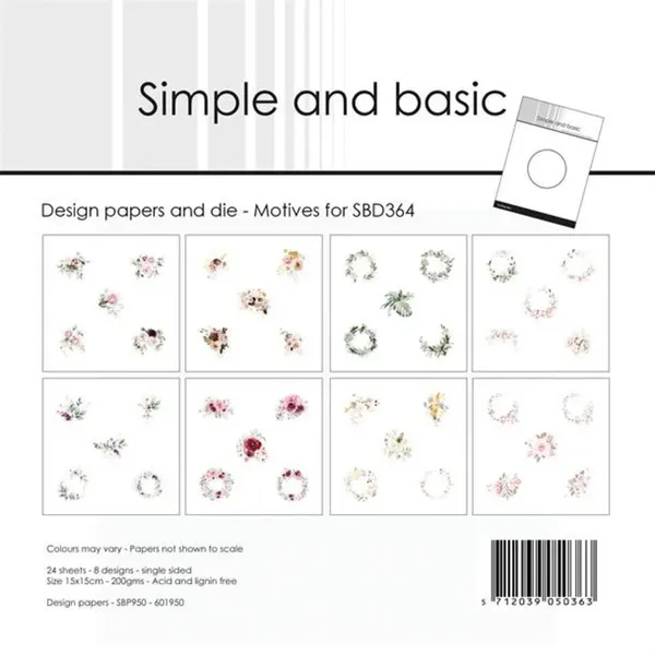 Simple and basic - Paper Pack - SBP950 - 15x15cm - Papers + Die