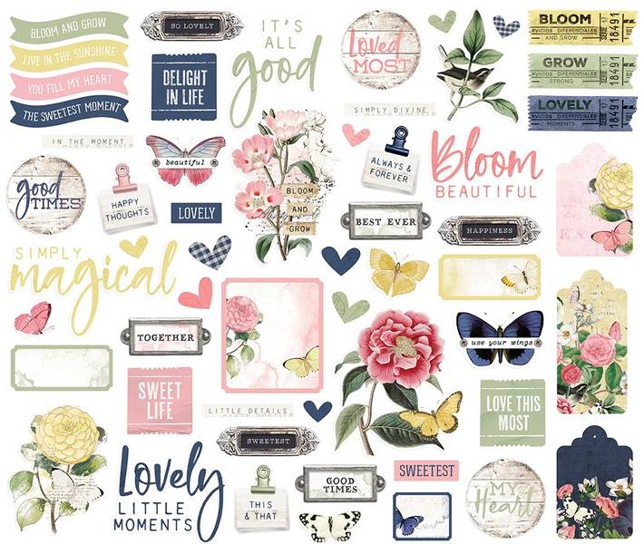 Simple Stories - 17122 - Vintage Indigo Garden Bits & Pieces