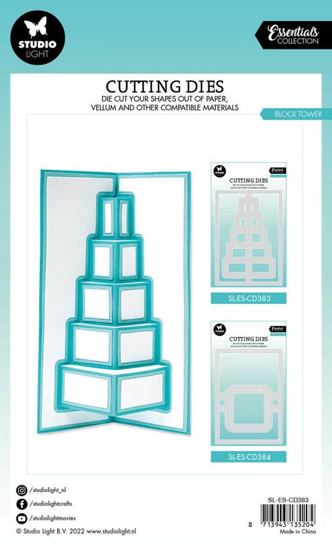 Studio Light - Dies - CD383 - Essentials - Block Tower Card