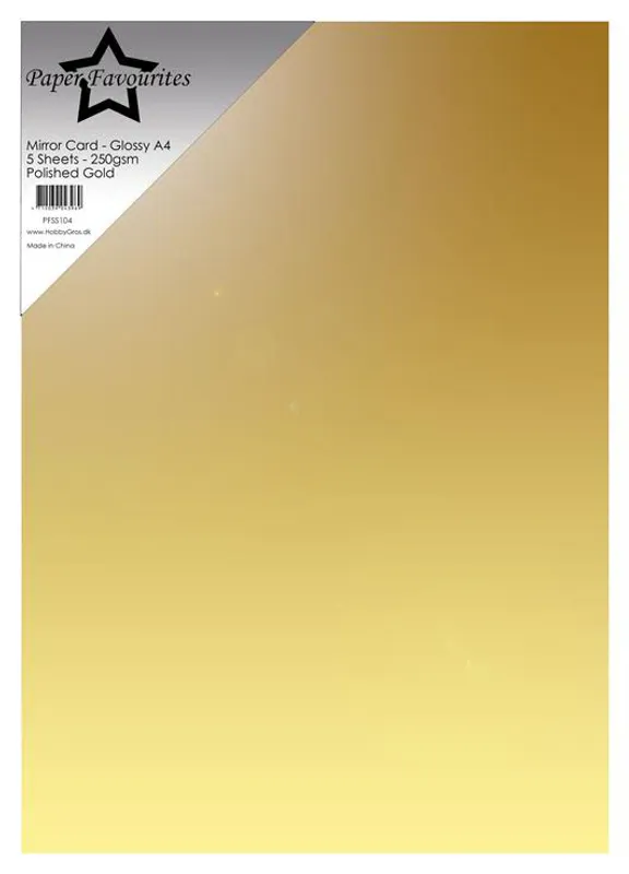 Paper Favourites - A4 - Mirror Card Glossy - 104 - Polished Gold - 5pk