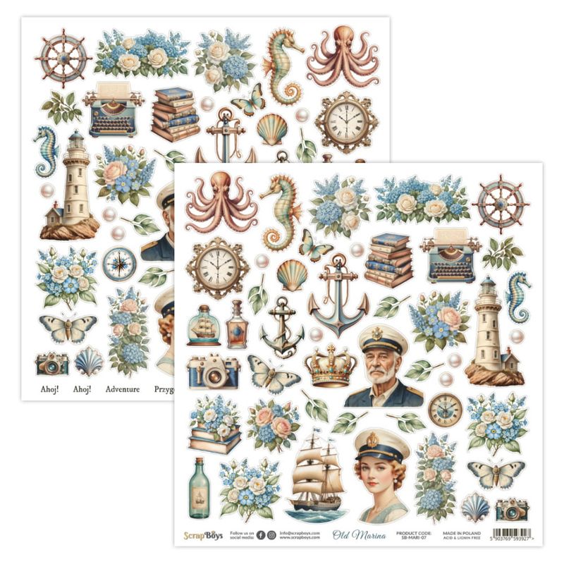 ScrapBoys - Old Marina - 12x12 - MARI-07 - Die Cut sheet