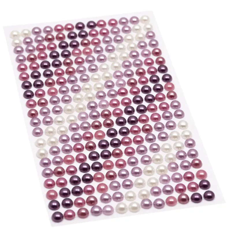 Kort & Godt - Stickers - ST201 - Perle 6mm - Lilla / rosa / hvit