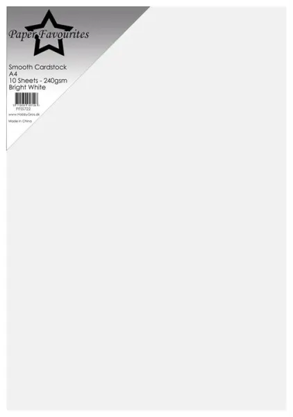 Paper Favourites -  A4 -  Smooth Cardstock - 722 - Bright White (240g) - 10pk