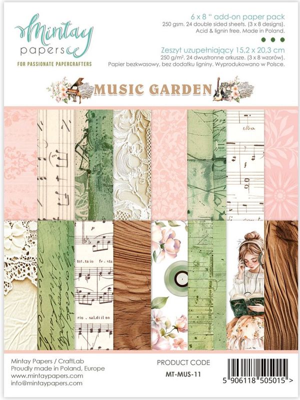 Mintay - MUS - 6x8 Add on Paper Pack - Music Garden